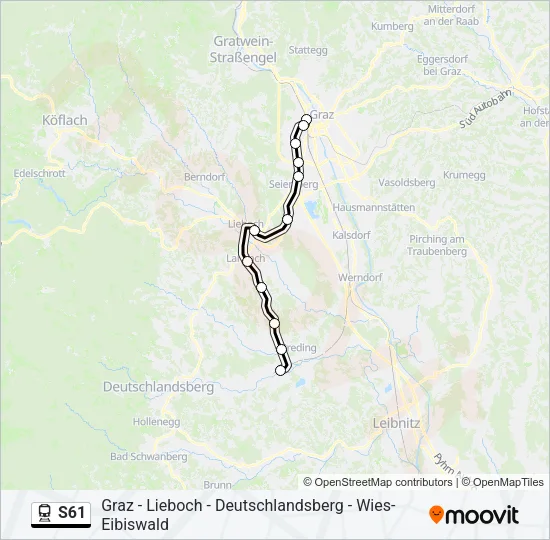 S61 Train Line Map