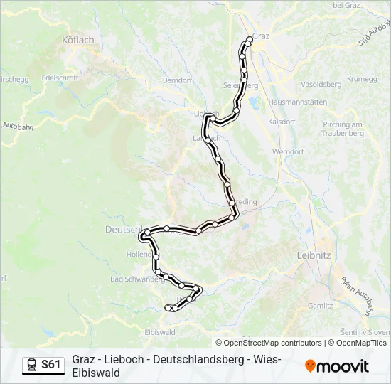 S61 Train Line Map