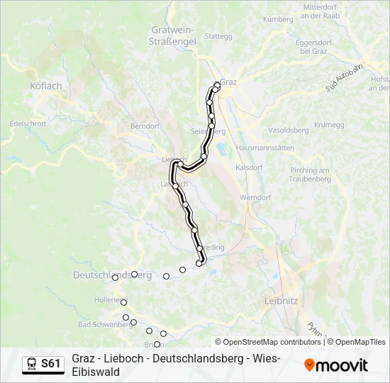 S61 Train Line Map