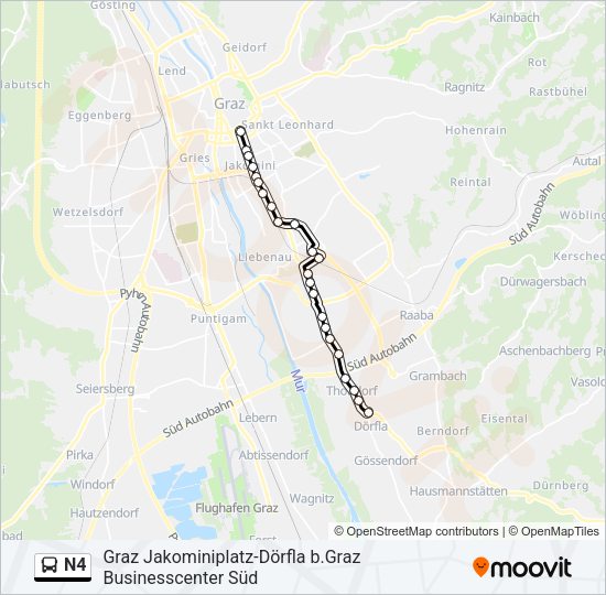 N4 Bus Line Map