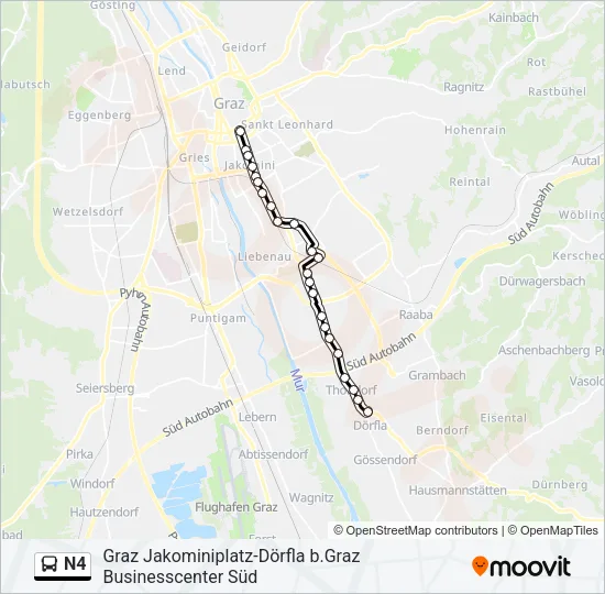 N4 Bus Line Map