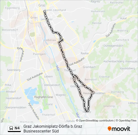 N4 Bus Line Map