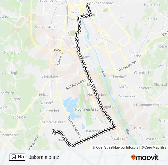 N5 Bus Line Map