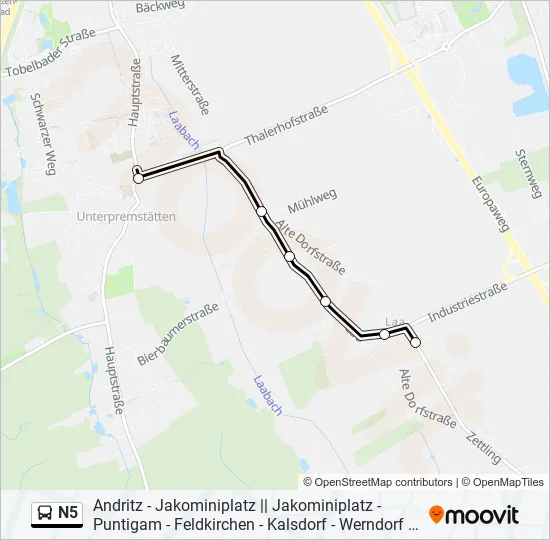 N5 Bus Line Map