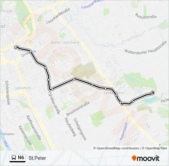 N6 Bus Line Map