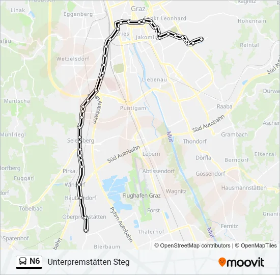 N6 Bus Line Map
