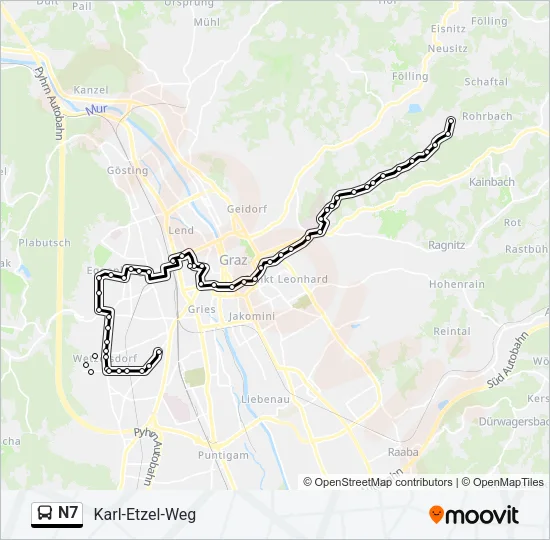 N7 Bus Line Map