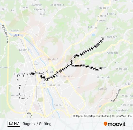 N7 Bus Line Map