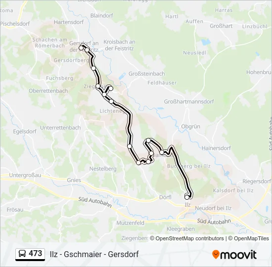 473 Bus Line Map