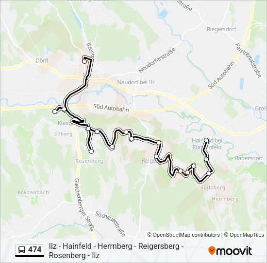 474 Bus Line Map