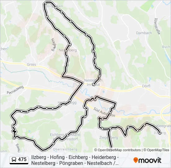 475 Bus Line Map