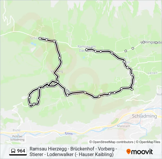964 Bus Line Map