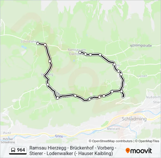 964 Bus Line Map