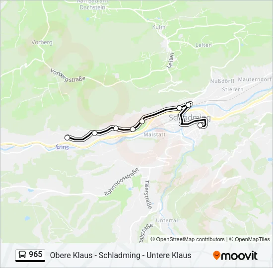 965 Bus Line Map