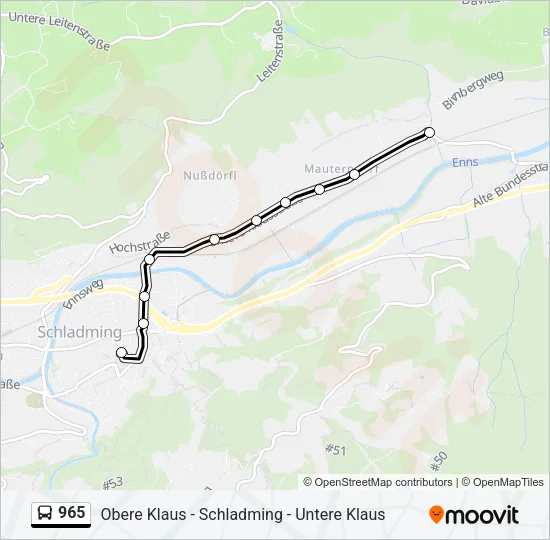 965 Bus Line Map