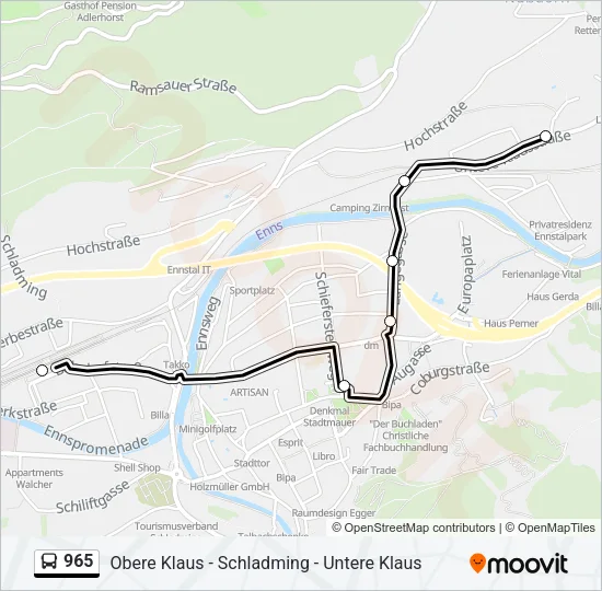 965 Bus Line Map
