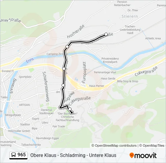 965 Bus Line Map