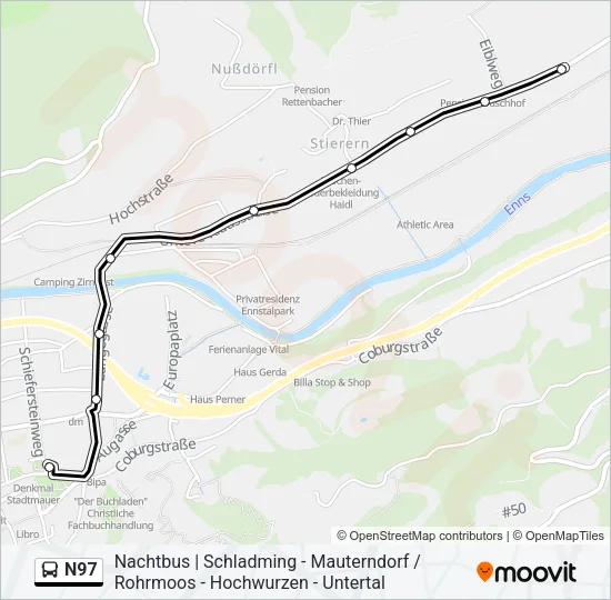 N97 Bus Line Map