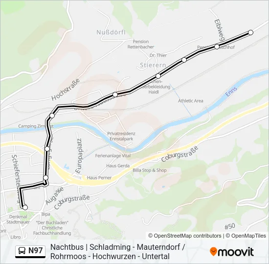 N97 Bus Line Map