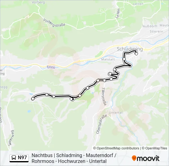N97 Bus Line Map