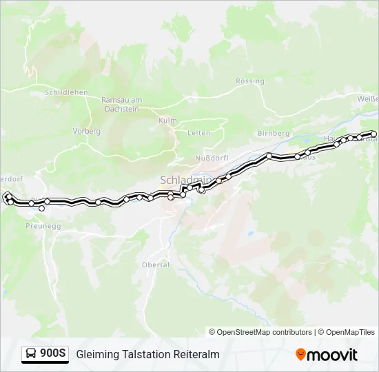 900S Bus Line Map