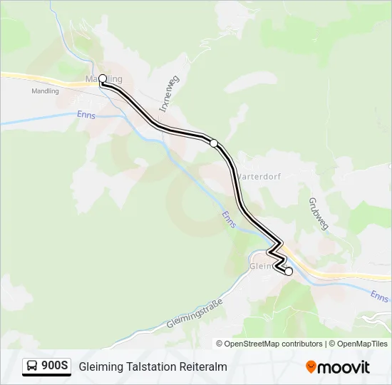 900S Bus Line Map