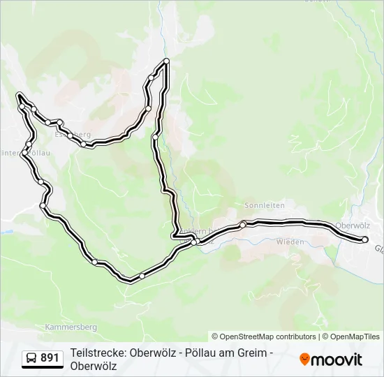891 Bus Line Map