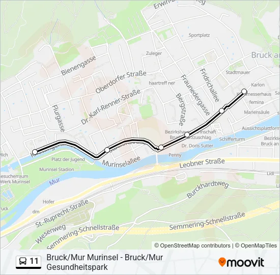 11 Bus Line Map