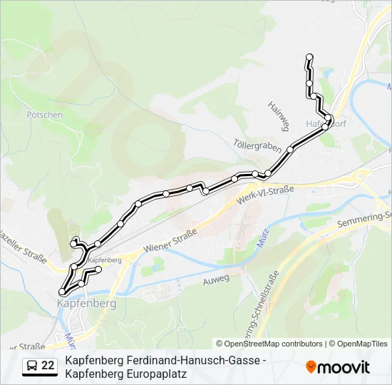 22 Bus Line Map