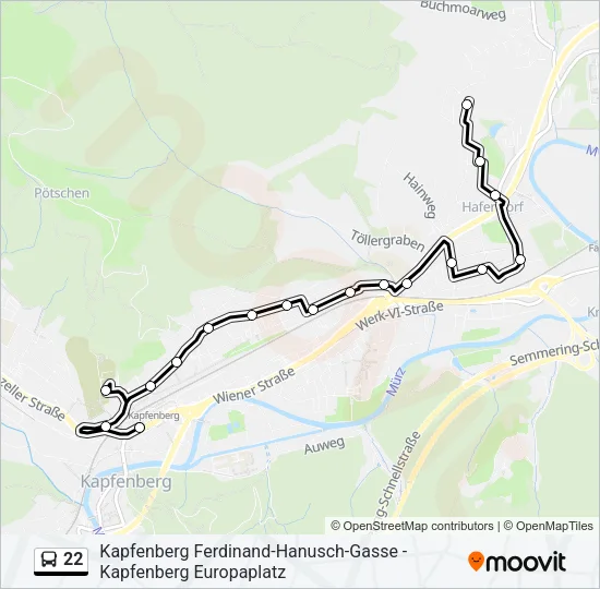 22 Bus Line Map