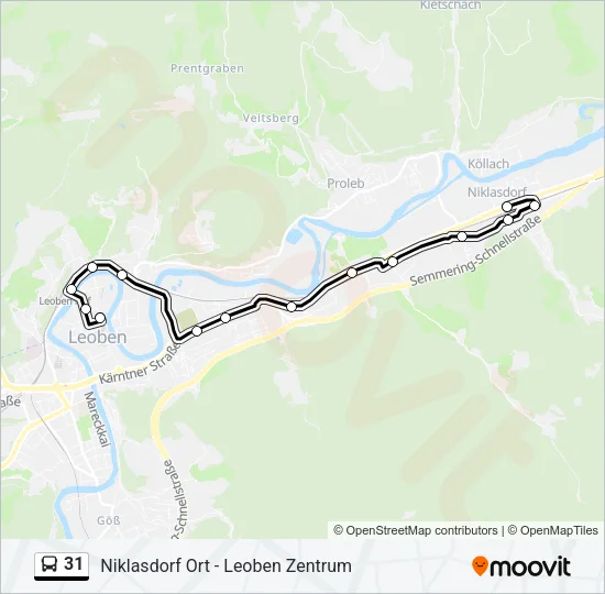 31 Bus Line Map