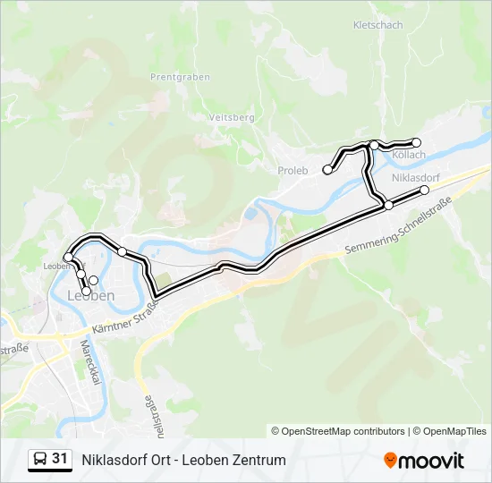 31 Bus Line Map