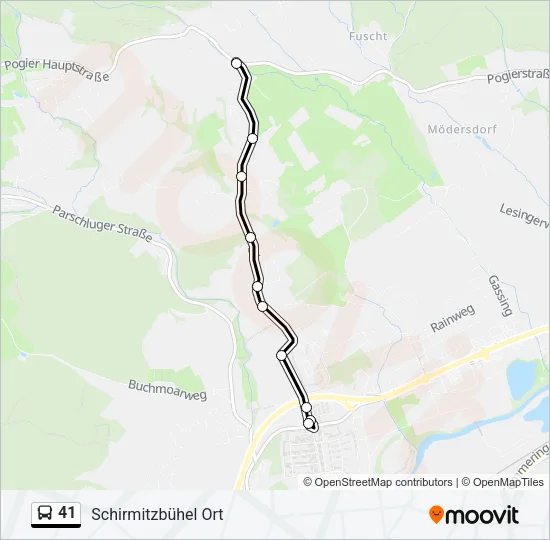 41 Bus Line Map