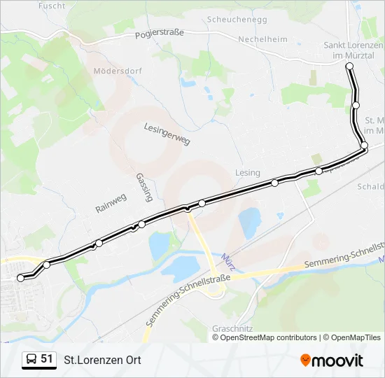 51 Bus Line Map