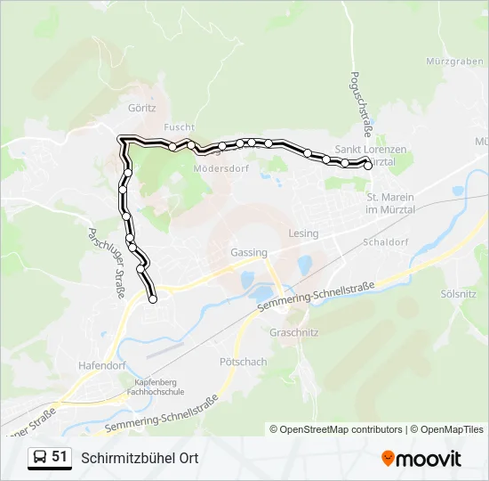51 Bus Line Map