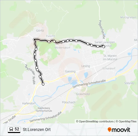 52 Bus Line Map