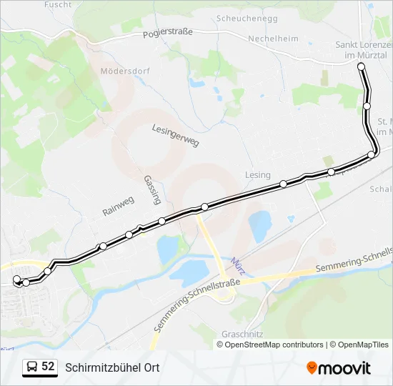 52 Bus Line Map