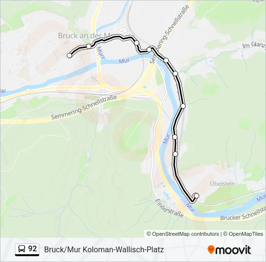 92 Bus Line Map