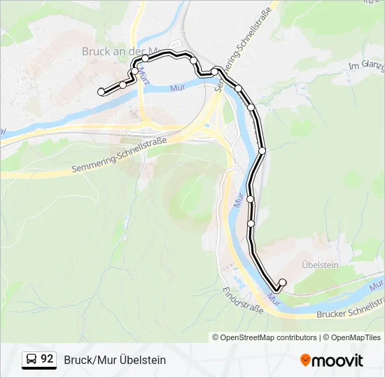 92 Bus Line Map