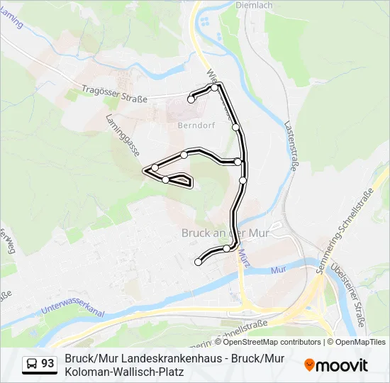 93 Bus Line Map