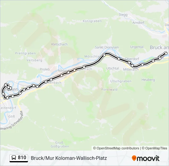 810 Bus Line Map