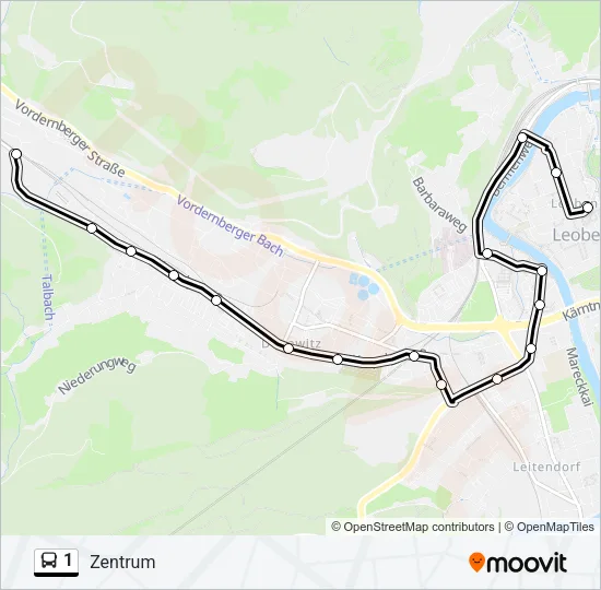 1 Bus Line Map