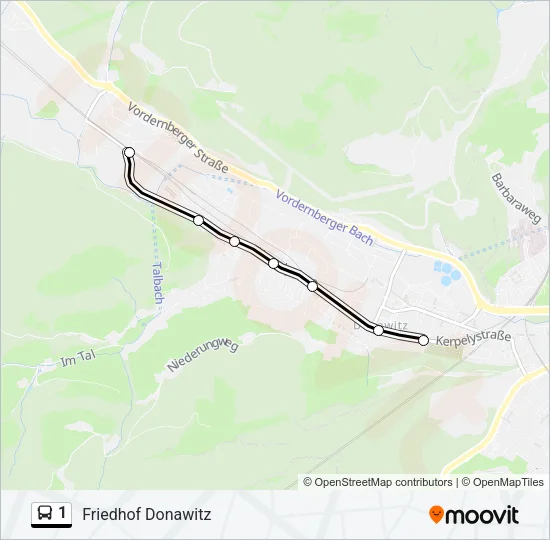 1 Bus Line Map