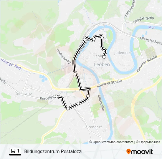 1 Bus Line Map