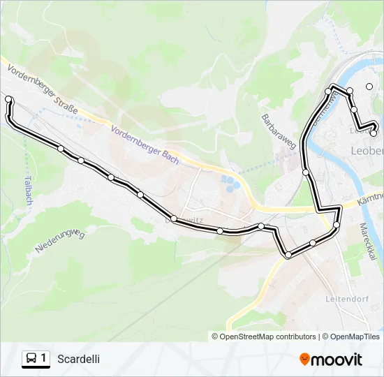 1 Bus Line Map