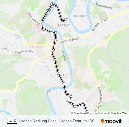 2 Bus Line Map