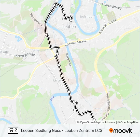 2 Bus Line Map