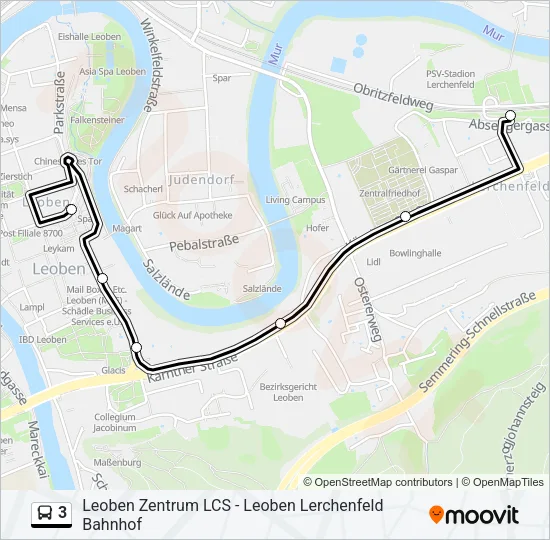 3 Bus Line Map