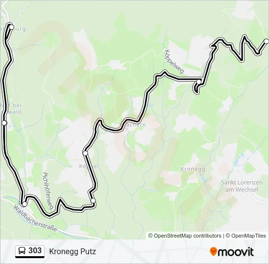 303 Bus Line Map