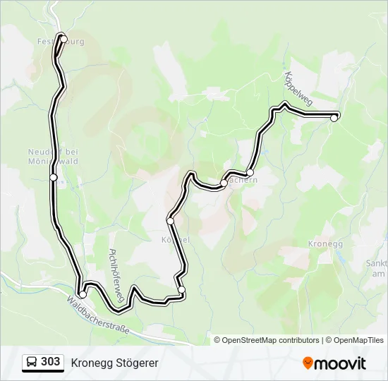 303 Bus Line Map